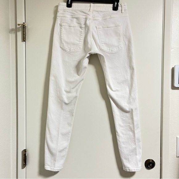 Zara Men's Distressed Ripped Skinny Jeans White 31x30 - Picture 6 of 13